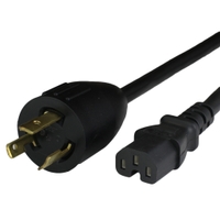 Black NEMA L5-20P to IEC 60320 C15 Adapter Power Cords