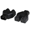 Photo of Adapter IEC60320 C14 Plug to 2x NEMA 5-15R SPLITTER - Black