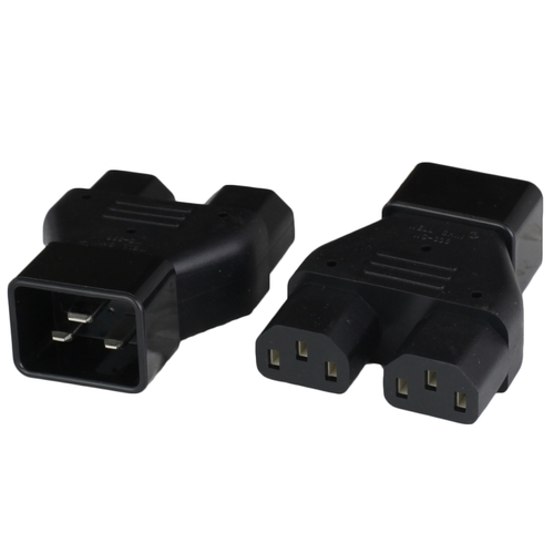 iec 60320 c20 plug to 2x c13 connector black Both.jpg
