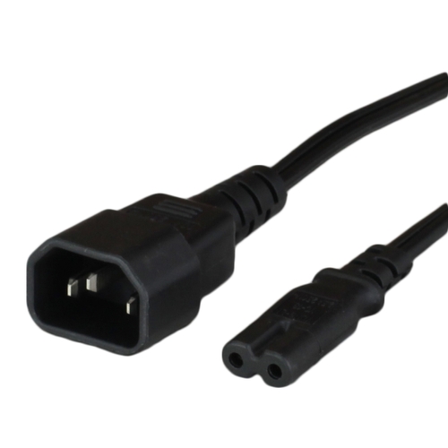 iec60320 c14 to c7 25a 250v power cords black Front.jpg