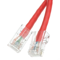 Unshielded CAT6 Red Ethernet Patch Cable - Bootless RJ45 to RJ45