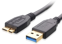 Black USB 3.0 Type A Male to USB Type B Micro Male Cables